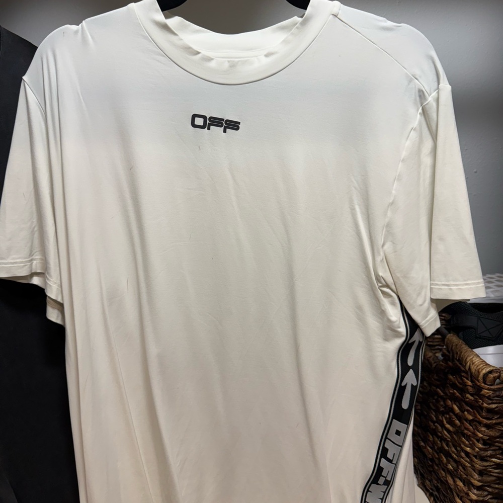OFF WHITE White Men's gym shirt SIZE LARGE